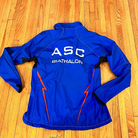 Podium Wear Jacket Womens Large Biathalon ASC Zip Performance Blue Coat - Picture 3 of 7